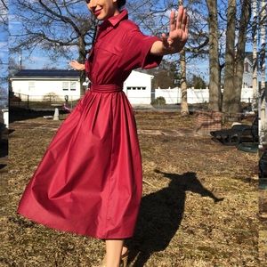 Vintage Dress Trenchcoat Style Spring Summer Belt